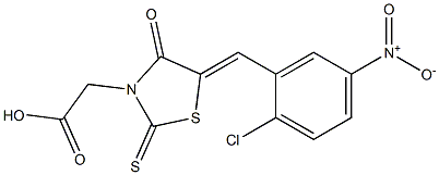 (5-{2-chloro-5-nitrobenzylidene}-4-oxo-2-thioxo-1,3-thiazolidin-3-yl)acetic acid Struktur