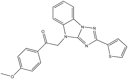 1-(4-methoxyphenyl)-2-[2-(2-thienyl)-4H-[1,2,4]triazolo[1,5-a]benzimidazol-4-yl]ethanone Struktur