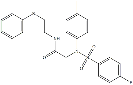 2-{[(4-fluorophenyl)sulfonyl]-4-methylanilino}-N-[2-(phenylsulfanyl)ethyl]acetamide Struktur