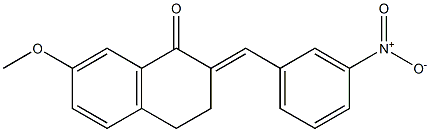 2-{3-nitrobenzylidene}-7-methoxy-3,4-dihydro-1(2H)-naphthalenone Struktur