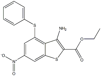 ethyl 3-amino-6-nitro-4-(phenylsulfanyl)-1-benzothiophene-2-carboxylate Struktur