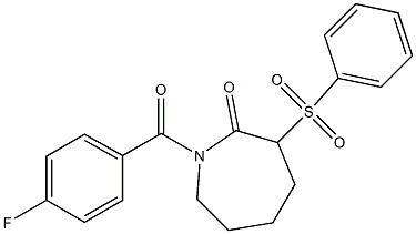 1-(4-fluorobenzoyl)-3-(phenylsulfonyl)-2-azepanone Struktur