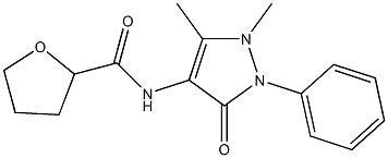 N-(1,5-dimethyl-3-oxo-2-phenyl-2,3-dihydro-1H-pyrazol-4-yl)tetrahydro-2-furancarboxamide Struktur