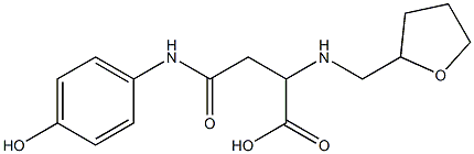 4-(4-hydroxyanilino)-4-oxo-2-[(tetrahydro-2-furanylmethyl)amino]butanoic acid Struktur