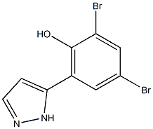 2,4-dibromo-6-(1H-pyrazol-5-yl)phenol Struktur