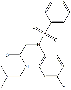 2-[4-fluoro(phenylsulfonyl)anilino]-N-isobutylacetamide Struktur