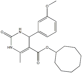 cyclooctyl 4-(3-methoxyphenyl)-6-methyl-2-oxo-1,2,3,4-tetrahydro-5-pyrimidinecarboxylate Struktur