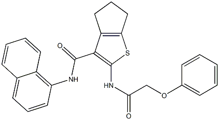 N-(1-naphthyl)-2-[(phenoxyacetyl)amino]-5,6-dihydro-4H-cyclopenta[b]thiophene-3-carboxamide Struktur