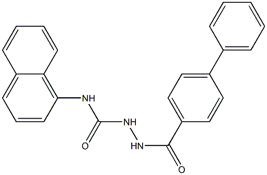 2-([1,1'-biphenyl]-4-ylcarbonyl)-N-(1-naphthyl)hydrazinecarboxamide Struktur