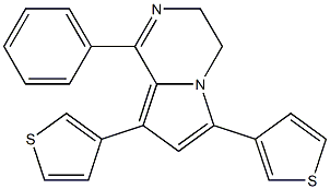 1-phenyl-6,8-di(3-thienyl)-3,4-dihydropyrrolo[1,2-a]pyrazine Struktur