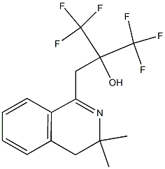 2-[(3,3-dimethyl-3,4-dihydro-1-isoquinolinyl)methyl]-1,1,1,3,3,3-hexafluoro-2-propanol Struktur