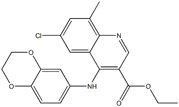 ethyl 6-chloro-4-(2,3-dihydro-1,4-benzodioxin-6-ylamino)-8-methyl-3-quinolinecarboxylate Struktur