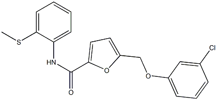 5-[(3-chlorophenoxy)methyl]-N-[2-(methylsulfanyl)phenyl]-2-furamide Struktur