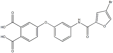 4-{3-[(4-bromo-2-furoyl)amino]phenoxy}phthalic acid Struktur