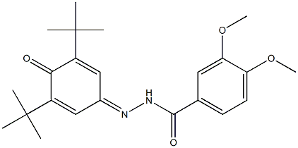 N'-(3,5-ditert-butyl-4-oxo-2,5-cyclohexadien-1-ylidene)-3,4-dimethoxybenzohydrazide Struktur