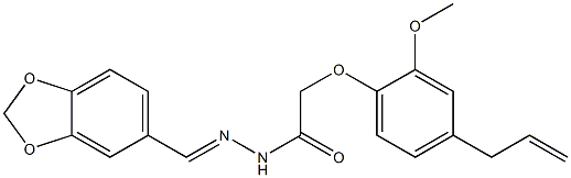 2-(4-allyl-2-methoxyphenoxy)-N'-(1,3-benzodioxol-5-ylmethylene)acetohydrazide Struktur