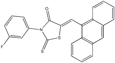 5-(9-anthrylmethylene)-3-(3-fluorophenyl)-2-thioxo-1,3-thiazolidin-4-one Struktur