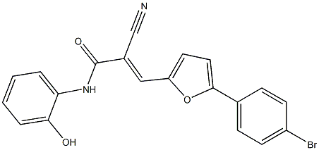 3-[5-(4-bromophenyl)-2-furyl]-2-cyano-N-(2-hydroxyphenyl)acrylamide Struktur