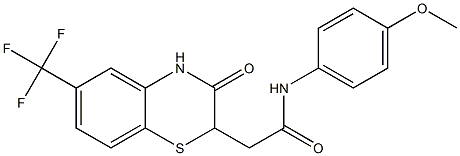 N-(4-methoxyphenyl)-2-[3-oxo-6-(trifluoromethyl)-3,4-dihydro-2H-1,4-benzothiazin-2-yl]acetamide Struktur