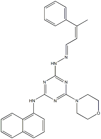 3-phenyl-2-butenal [4-(4-morpholinyl)-6-(1-naphthylamino)-1,3,5-triazin-2-yl]hydrazone Struktur