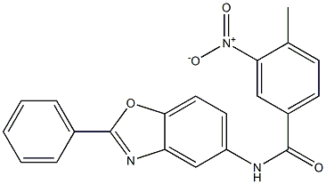 3-nitro-4-methyl-N-(2-phenyl-1,3-benzoxazol-5-yl)benzamide Struktur