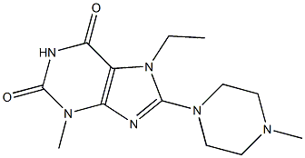 7-ethyl-3-methyl-8-(4-methyl-1-piperazinyl)-3,7-dihydro-1H-purine-2,6-dione Struktur