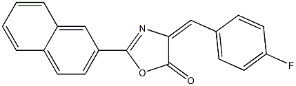 4-(4-fluorobenzylidene)-2-(2-naphthyl)-1,3-oxazol-5(4H)-one Struktur