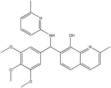 2-methyl-7-[[(6-methyl-2-pyridinyl)amino](3,4,5-trimethoxyphenyl)methyl]-8-quinolinol Struktur