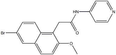 2-(6-bromo-2-methoxy-1-naphthyl)-N-(4-pyridinyl)acetamide Struktur