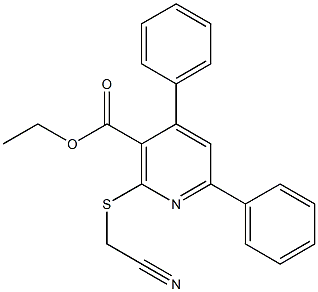 ethyl 2-[(cyanomethyl)sulfanyl]-4,6-diphenylnicotinate Struktur