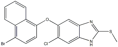 4-bromo-1-naphthyl 6-chloro-2-(methylsulfanyl)-1H-benzimidazol-5-yl ether Struktur