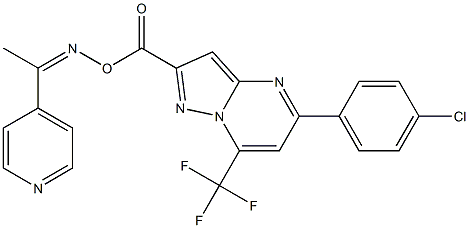 1-(4-pyridinyl)ethanone O-{[5-(4-chlorophenyl)-7-(trifluoromethyl)pyrazolo[1,5-a]pyrimidin-2-yl]carbonyl}oxime Struktur