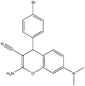 2-amino-4-(4-bromophenyl)-7-(dimethylamino)-4H-chromene-3-carbonitrile Struktur