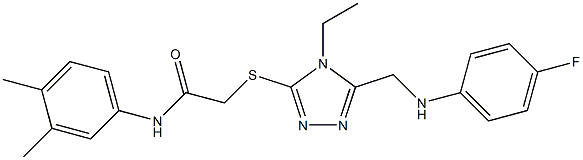 N-(3,4-dimethylphenyl)-2-({4-ethyl-5-[(4-fluoroanilino)methyl]-4H-1,2,4-triazol-3-yl}sulfanyl)acetamide Struktur