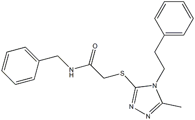 2-{[5-methyl-4-(2-phenylethyl)-4H-1,2,4-triazol-3-yl]sulfanyl}-N-(phenylmethyl)acetamide Struktur