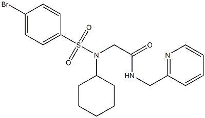 2-[[(4-bromophenyl)sulfonyl](cyclohexyl)amino]-N-(2-pyridinylmethyl)acetamide Struktur