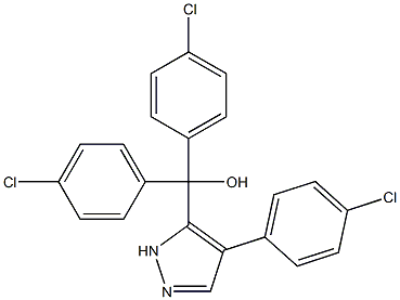 bis(4-chlorophenyl)[4-(4-chlorophenyl)-1H-pyrazol-5-yl]methanol Struktur