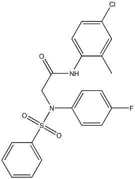 N-(4-chloro-2-methylphenyl)-2-[(4-fluorophenyl)(phenylsulfonyl)amino]acetamide Struktur