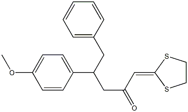 1-(1,3-dithiolan-2-ylidene)-4-(4-methoxyphenyl)-5-phenyl-2-pentanone Struktur