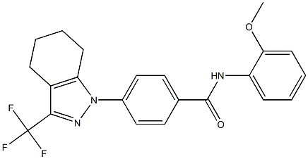 N-(2-methoxyphenyl)-4-[3-(trifluoromethyl)-4,5,6,7-tetrahydro-1H-indazol-1-yl]benzamide Struktur