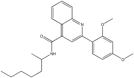 2-(2,4-dimethoxyphenyl)-N-(1-methylhexyl)-4-quinolinecarboxamide Struktur