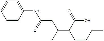 2-(3-anilino-1-methyl-3-oxopropyl)hexanoic acid Struktur