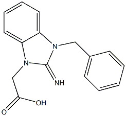 (3-benzyl-2-imino-2,3-dihydro-1H-benzimidazol-1-yl)acetic acid Struktur