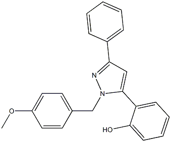 2-[1-(4-methoxybenzyl)-3-phenyl-1H-pyrazol-5-yl]phenol Struktur