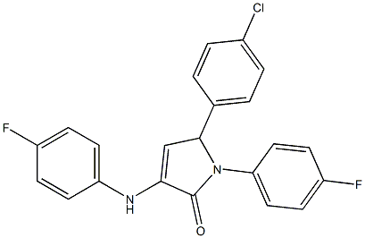 5-(4-chlorophenyl)-3-(4-fluoroanilino)-1-(4-fluorophenyl)-1,5-dihydro-2H-pyrrol-2-one Struktur