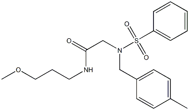 N-(3-methoxypropyl)-2-[(4-methylbenzyl)(phenylsulfonyl)amino]acetamide Struktur