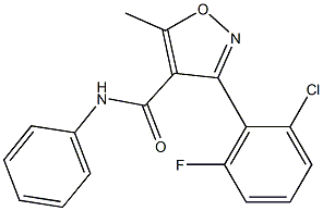 3-(2-chloro-6-fluorophenyl)-5-methyl-N-phenyl-4-isoxazolecarboxamide Struktur