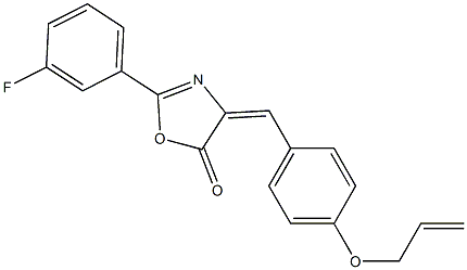 4-[4-(allyloxy)benzylidene]-2-(3-fluorophenyl)-1,3-oxazol-5(4H)-one Struktur