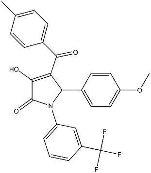 3-hydroxy-5-(4-methoxyphenyl)-4-(4-methylbenzoyl)-1-[3-(trifluoromethyl)phenyl]-1,5-dihydro-2H-pyrrol-2-one Struktur