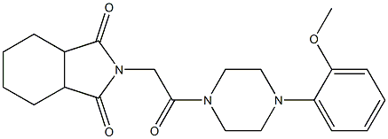 2-{2-[4-(2-methoxyphenyl)-1-piperazinyl]-2-oxoethyl}hexahydro-1H-isoindole-1,3(2H)-dione Struktur